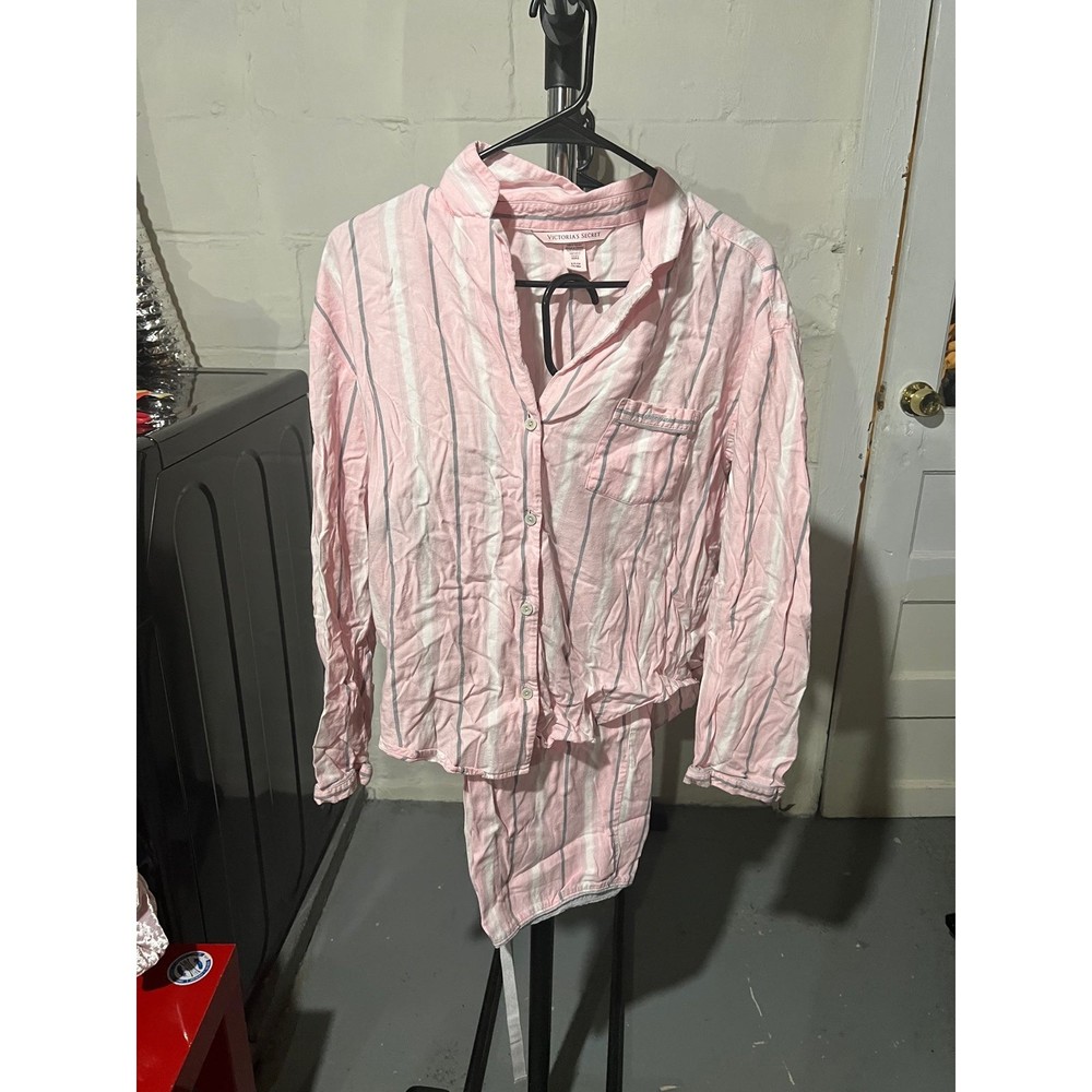 Victorias Secret pink stripe pajama set size small